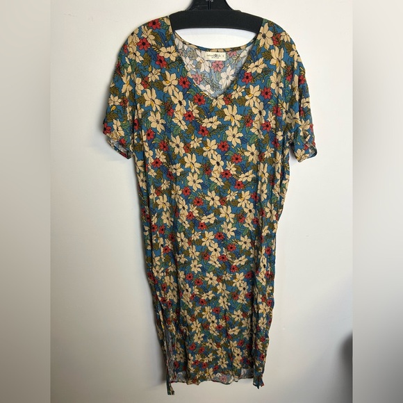 Natural Life Floral Ditsy Floral Boho Relaxed Midi Dress Lightweight Size S - Picture 1 of 11